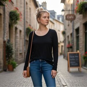 Ralph Lauren Classic Black Long Sleeve Tee